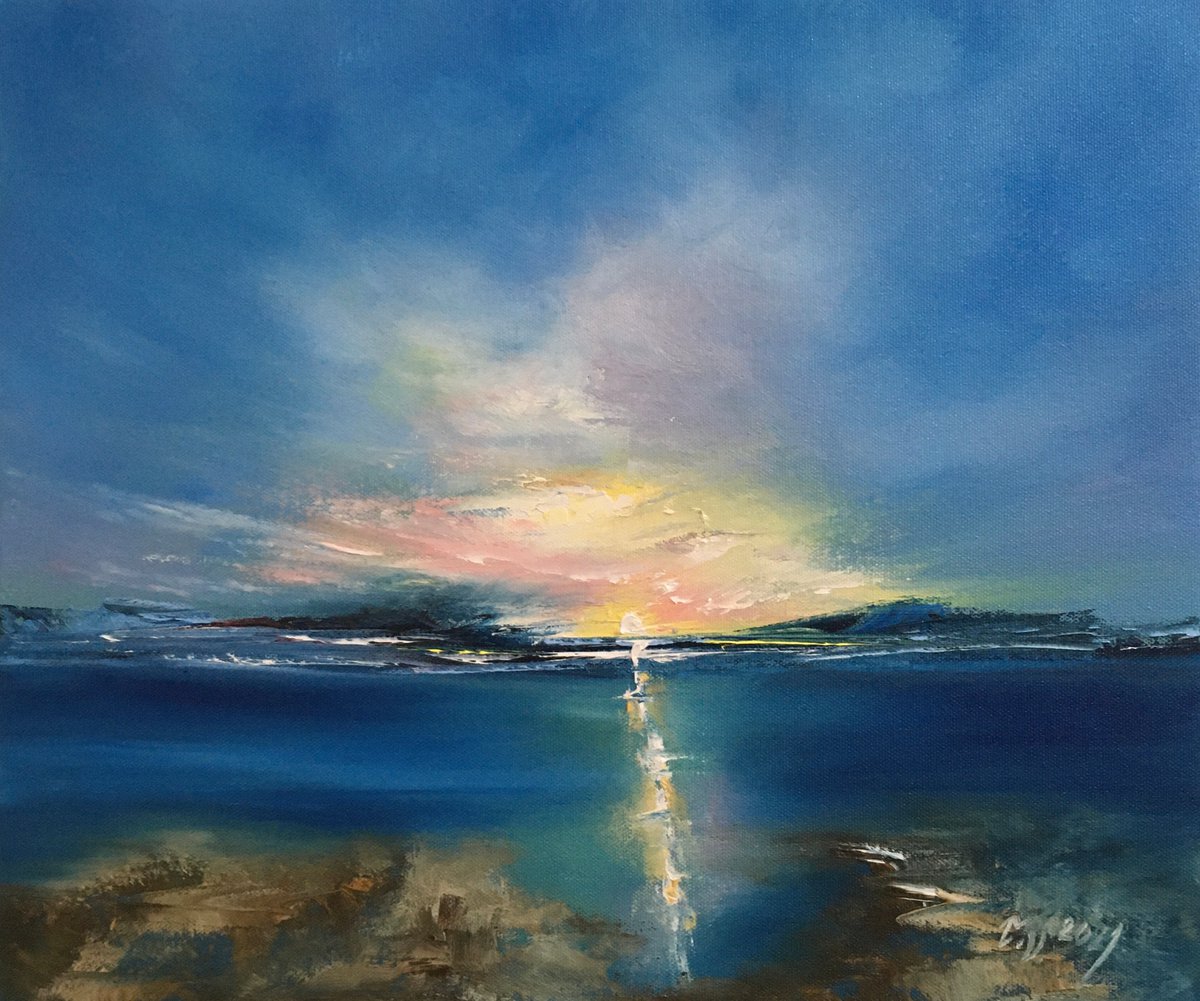 Impressionistic Landscape Oil Painting By Timea Valsami, 14 X 12", The Day Will Come, Original Artwork