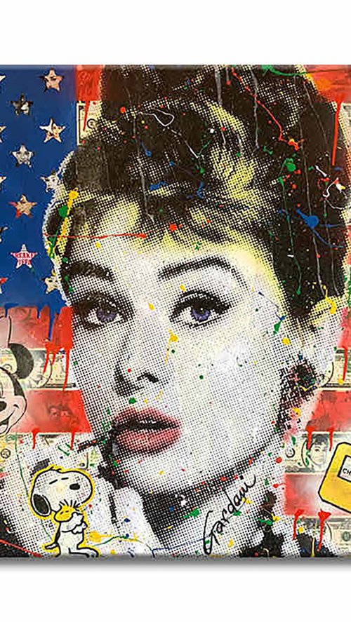 Audrey Hepburn Flag by Gardani Art