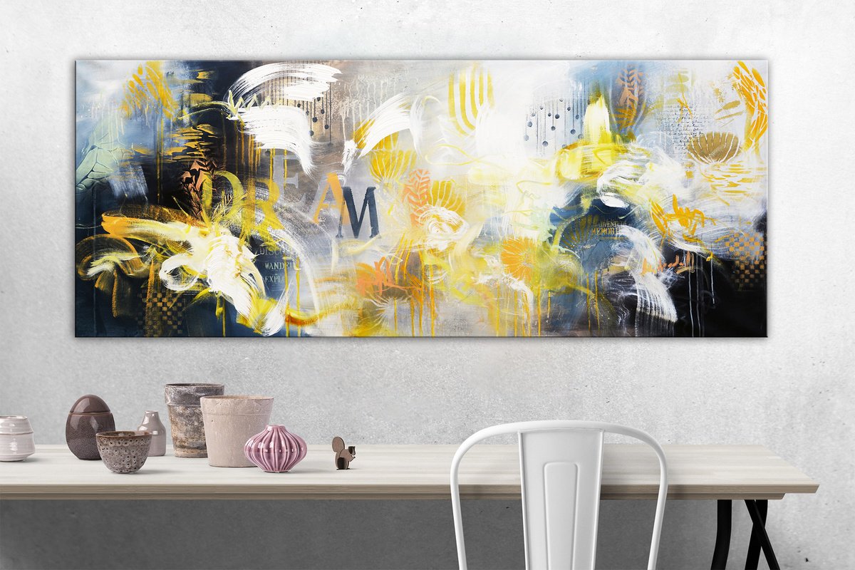 Abstract Acrylic Painting By Andrada Anghel, 60 X 24, A World Of Possibilities, Original Artwork