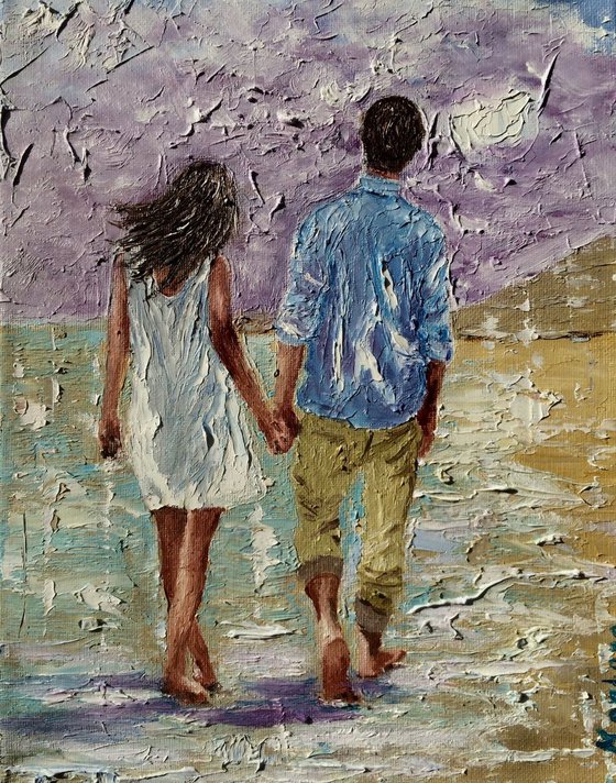 Always together. Palette knife texture artwork