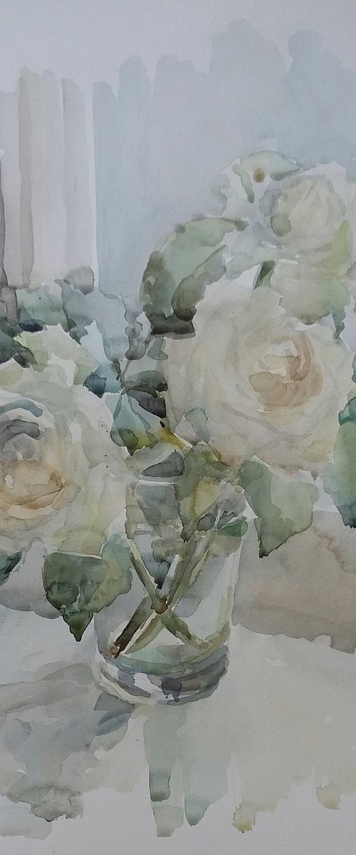 Roses. Original watercolor by Elena Klyan