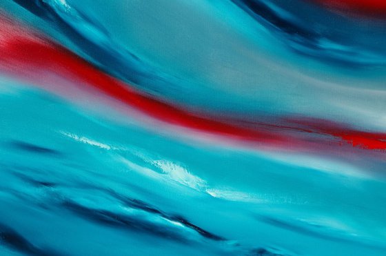 Blue sky III, the series, 100x70 cm, Deep edge, LARGE XL, Original abstract painting, oil on canvas