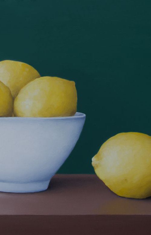 Still life with lemons and bowl by Damien Venditti
