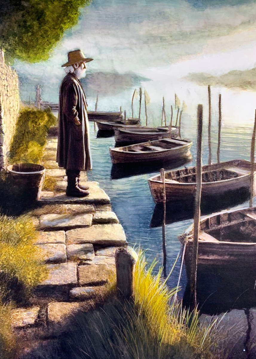 Landscape Acrylic Painting By Sinisa Alujevic, 12 X 17", Solace And Peace, Original Artwork