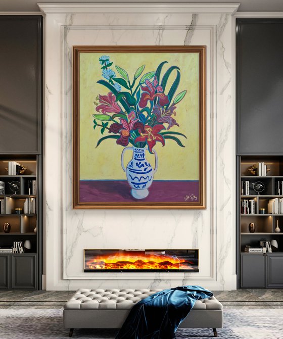 Lillies in a Chinese Vase II