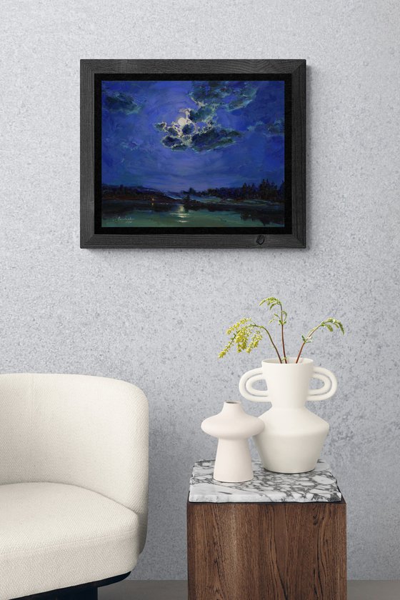 Moon over the lake