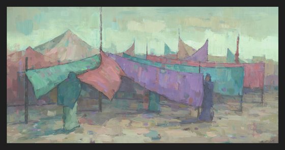 Drying Saris at Kumbh Mela