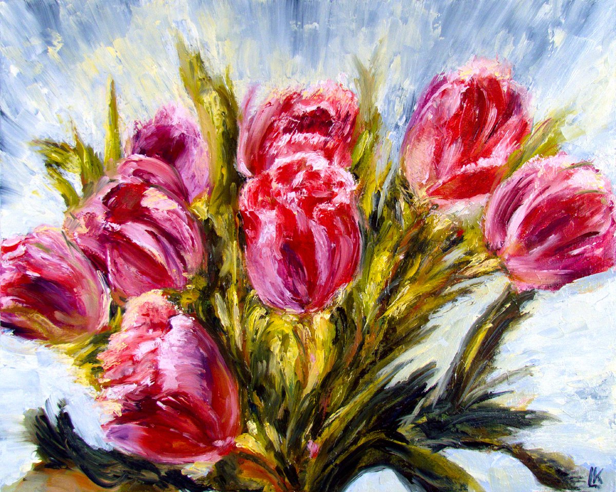 Bouquet of tulips by Ludmila Kovalenko