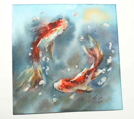 Koi fish in watercolor
