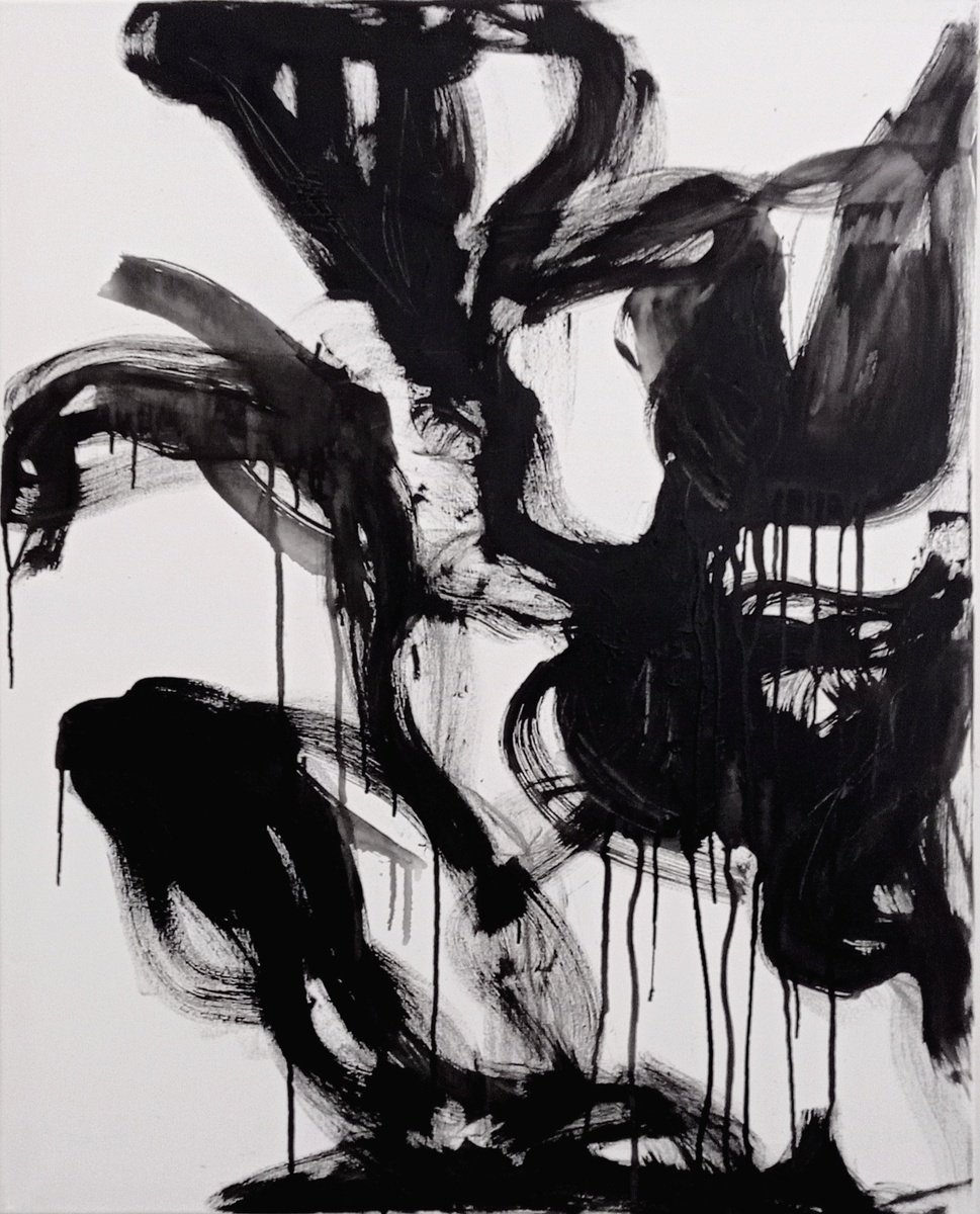 Abstract Acrylic Painting By Olena Karpenko, 31 X 39", Untitled, Shadows Series, Original Artwork