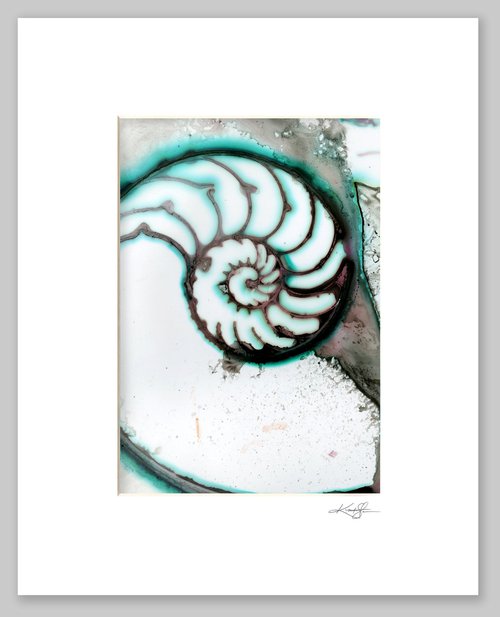 Secrets From The Deep 7 -  Mixed Media Nautilus Shell Painting by Kathy Morton Stanion by Kathy Morton Stanion