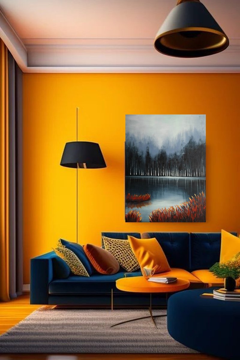 Impressionistic Landscape Acrylic Painting By Danijela Dan, 24 X 31, Up North, Original Artwork