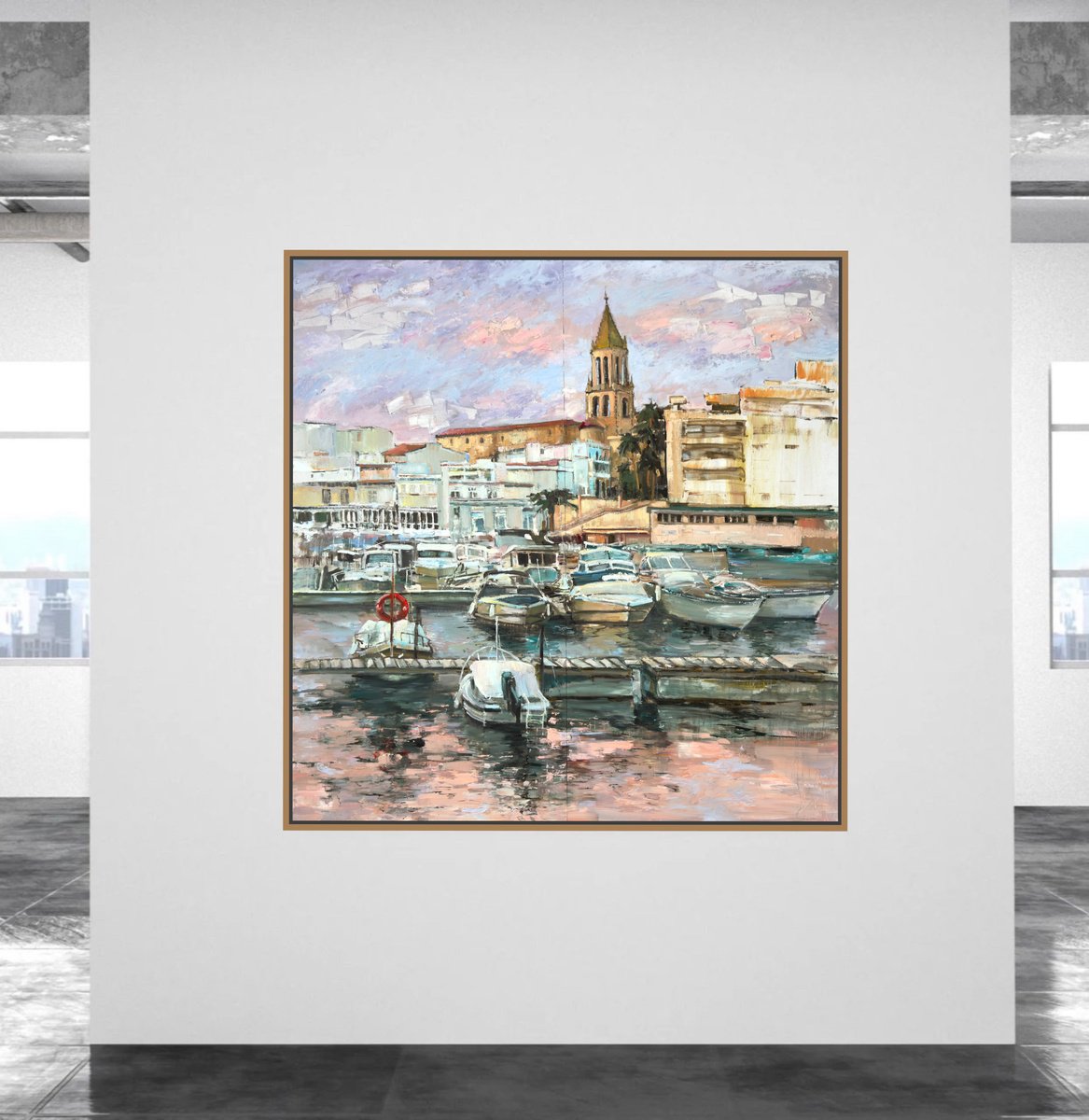 Quiet Harbor. Ocean By Olha Laptieva, 36 X 35, Artwork For Sale On Artfinder