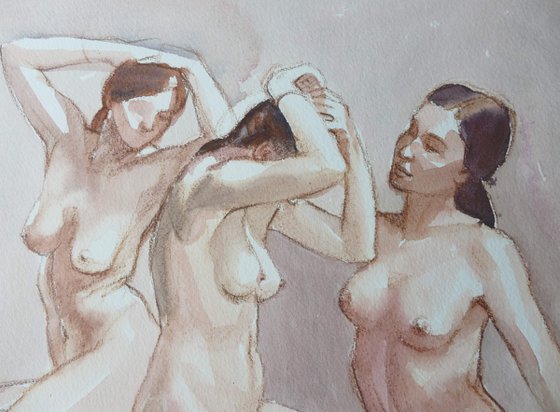 female nude 3 poses