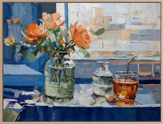 Morning Reflections. flowers