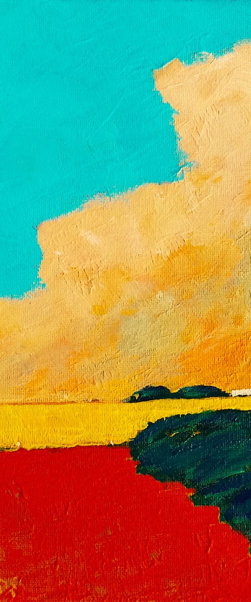 Field Edge and Evening Clouds by David J Edwards
