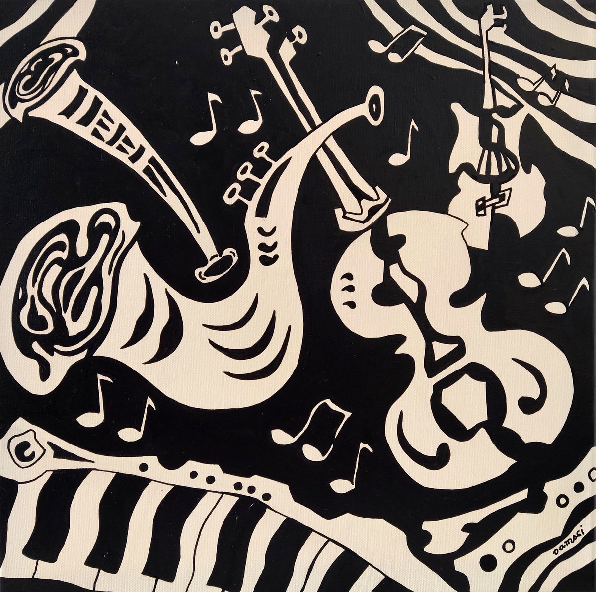  Crazy Music 5. By Vamosi Peter, 16 X 16, Artwork For Sale On Artfinder