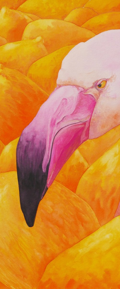 Flamingo with lemons by Karina Danylchuk