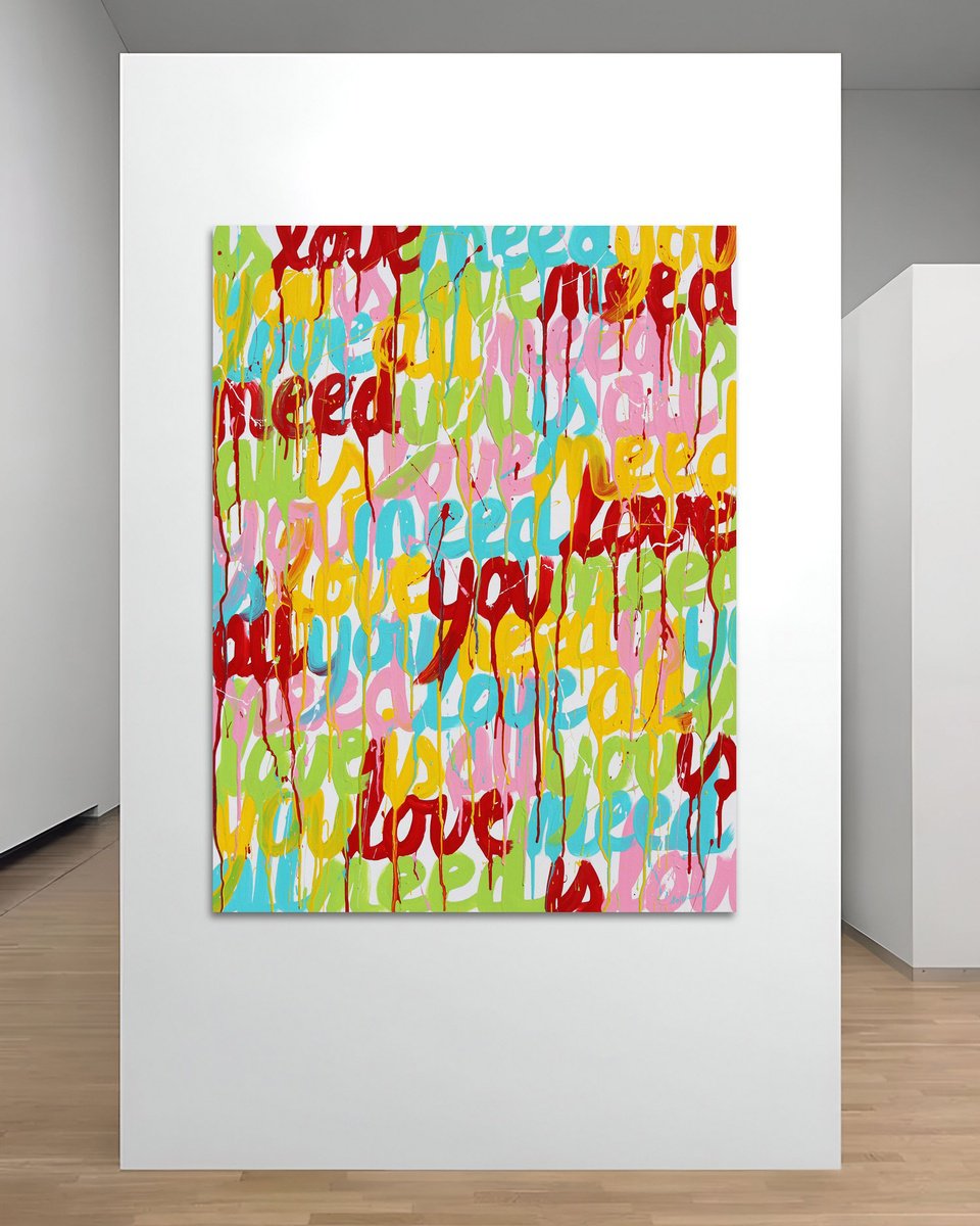Urban And Pop Acrylic Painting , Need Love By Isabelle Pelletane, 35 X 46, Artwork For Sale On Artfinder
