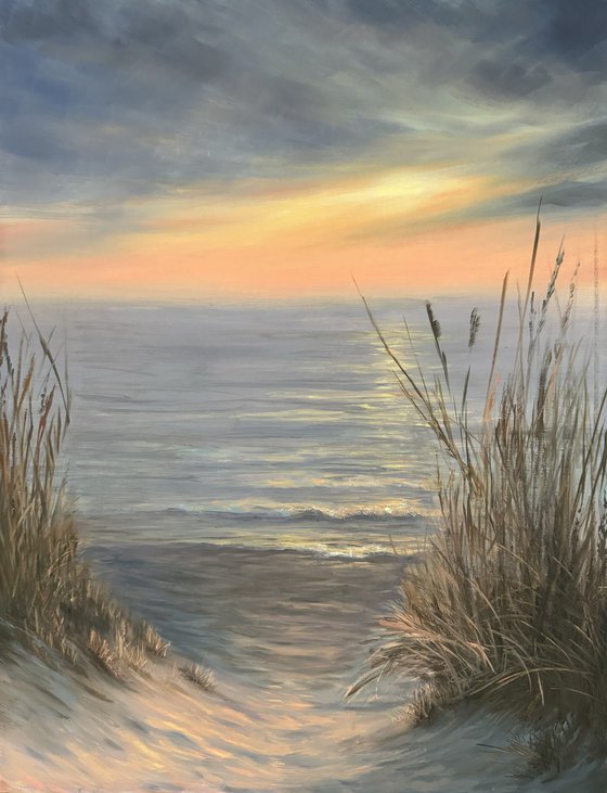 Soothing seascape oil painting