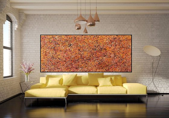 Abstract J.Pollock style acrylic on canvas by M.Y.