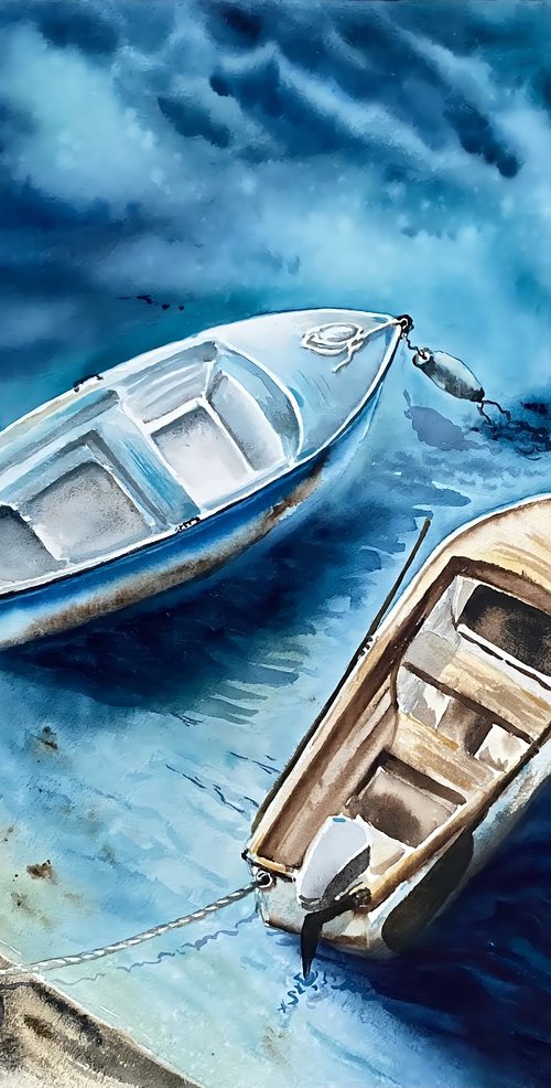 Bound by the sea, original watercolour by Natalia Butenko