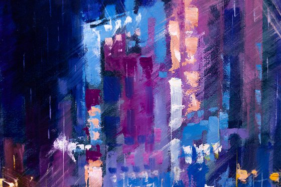 ABSTRACT CITYSCAPE. " Reflection of the night city"