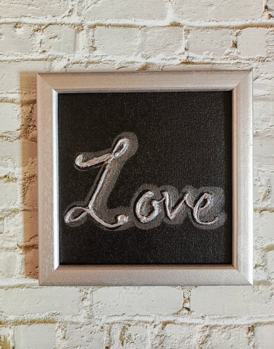 Ready to hang and framed gift Love