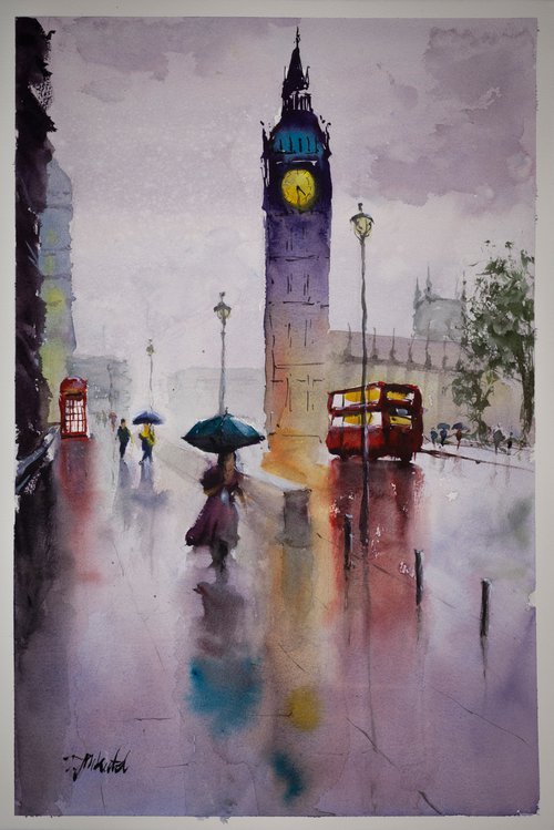Rainy Day (London) by Tomasz Mikutel