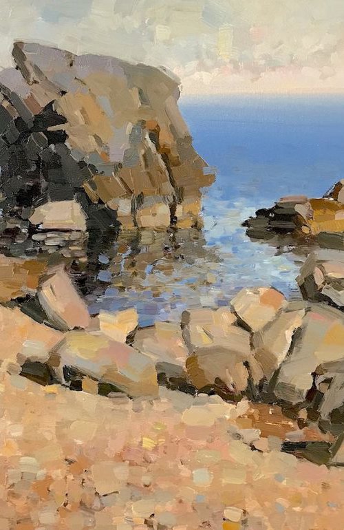 Seashore, Original oil painting, Handmade artwork, One of a kind by Vahe Yeremyan