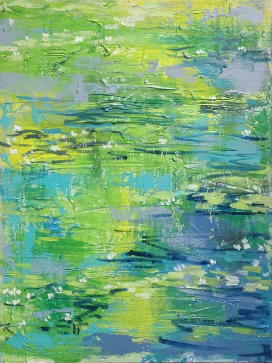 Abstract Waterlilies pond