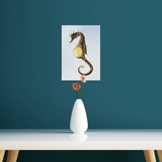 Yellow Seahorse underwater