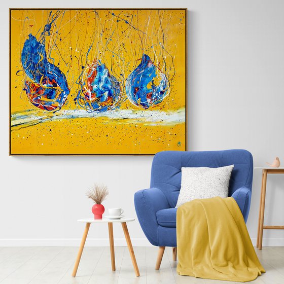 Onila N-16 (H)123x(W)147 cm. Colorful Splash Abstract Painting