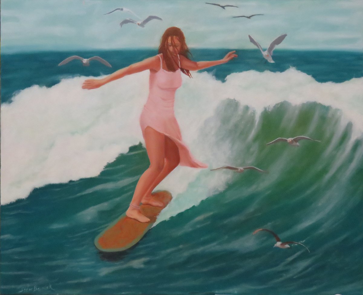 Photorealistic Portrait Oil Painting By Stephen Benedek, 30 X 24", Water Nymph, Original Artwork