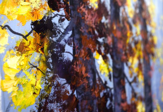 Autumn forest trees landscape
