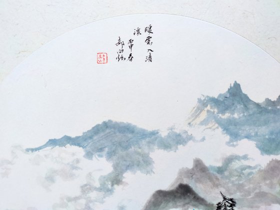 XUAN ART - Chinese landscape painting 43*43cm - 10