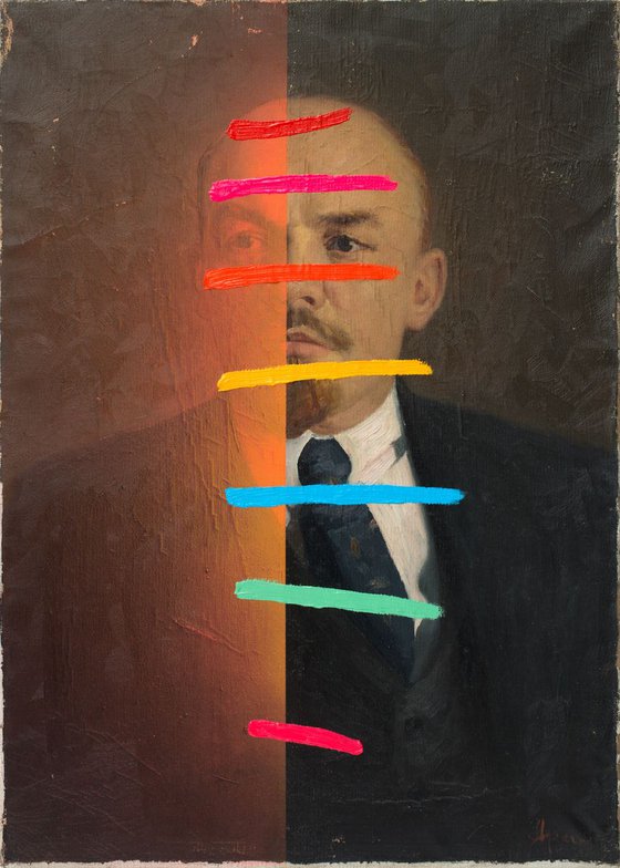 Lenin with Seven Colored Lines