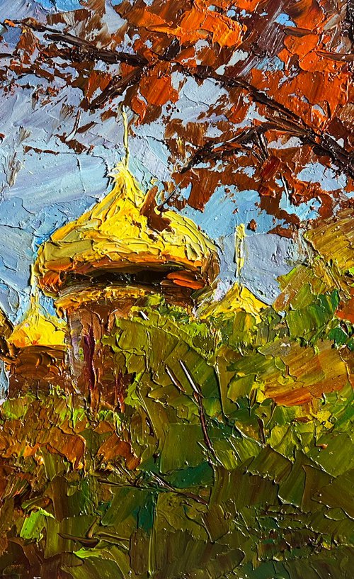 Golden Domes Behind the Trees by Boris Serdyuk