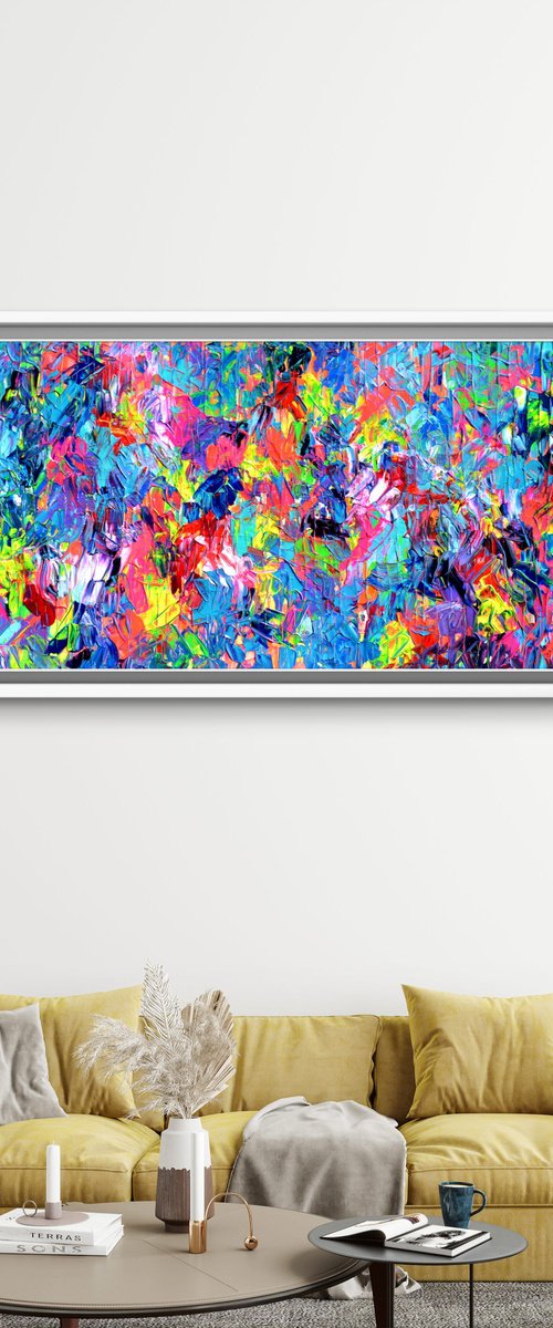 Palette 7 - Large Colorful Abstract Painting by Soos Tiberiu