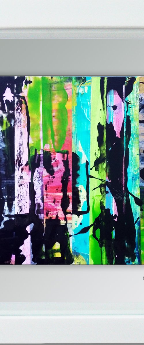 Framed ready to hang original abstract  - Jazz by Carolynne Coulson