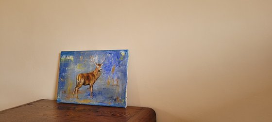 Stag on an abstract background