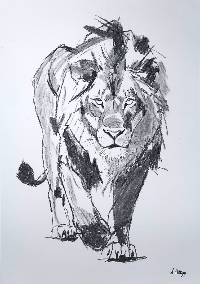Expressive Charcoal Drawing , Face Au Monde By Axelle Biltgen, 12 X 17, Artwork For Sale On Artfinder
