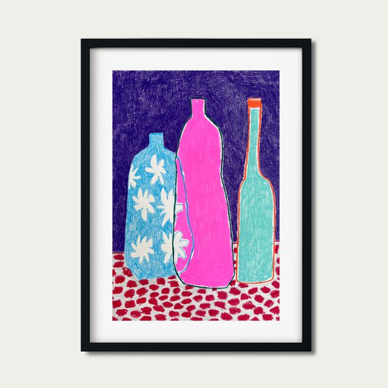 Colorful Bottles on table