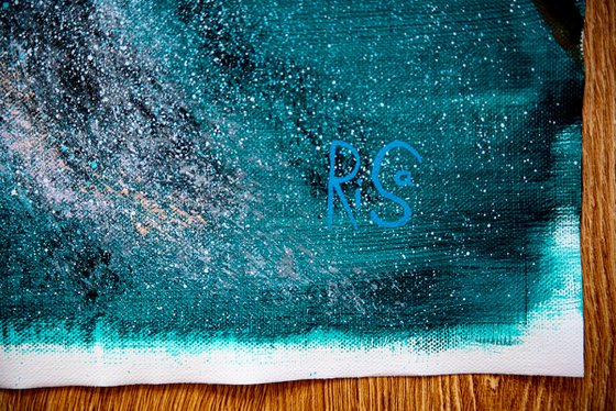 Tropical night symphony with palm trees