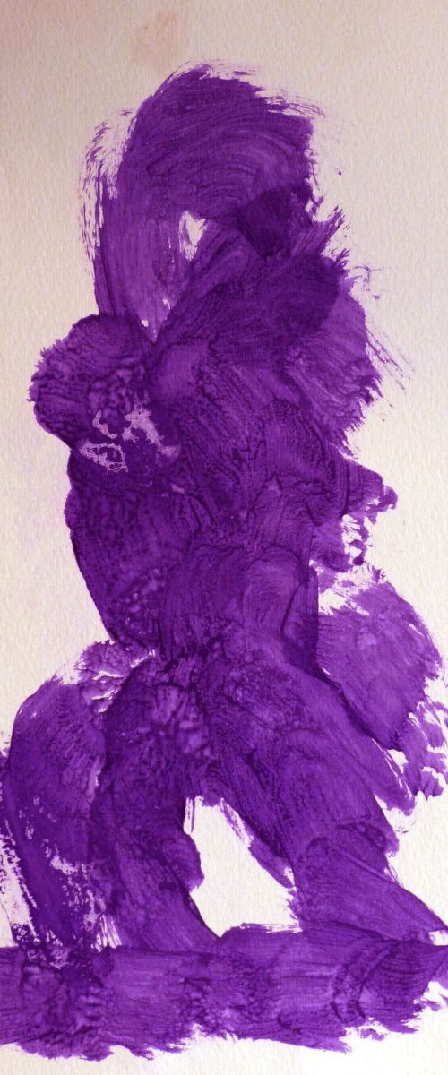 Study in Purple 2, acrylic on paper 29x42 cm by Frederic Belaubre