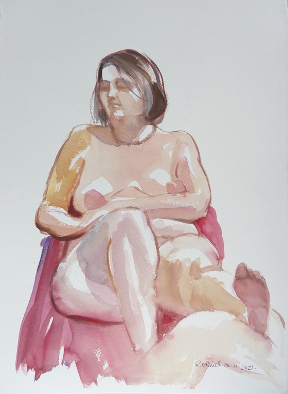 Seated female nude