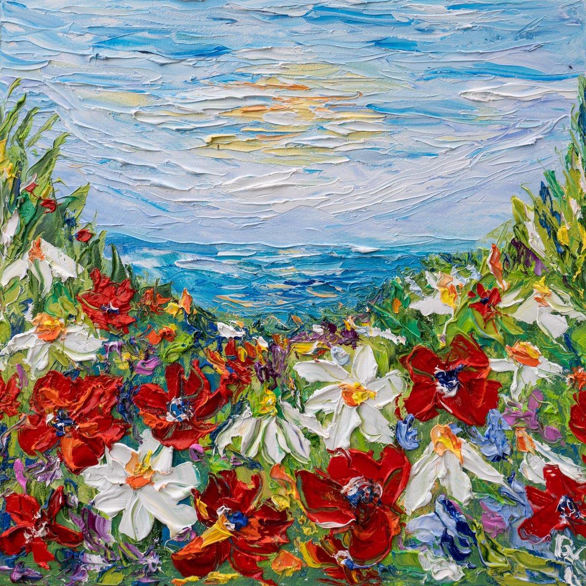 Impressionistic Botanical Oil Painting By Vladyslav Durniev, 16 X 16", Joy Of May, Original Artwork