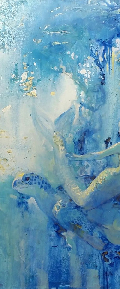 Mermaid and turtle by HELINDA (Olga Müller)