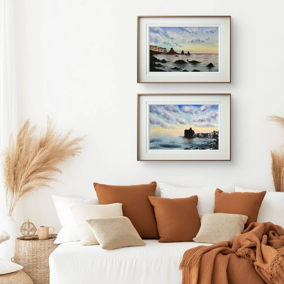 Diptych Tramonto in Sicilia