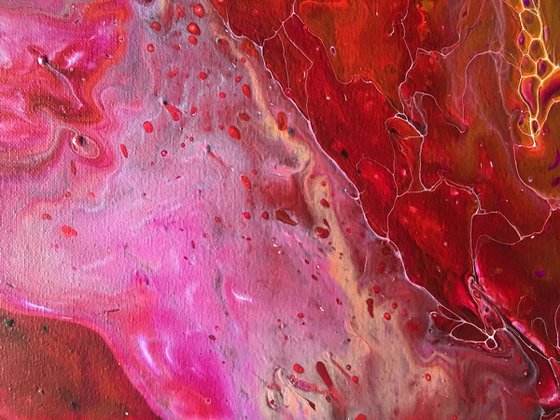 "Electric Charge" - FREE USA SHIPPING - Original Abstract PMS Fluid Acrylic Painting - 16 x 20 inches